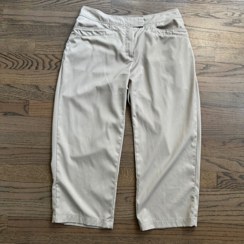 Tail Women's Golf Cropped‎ Pants Beige Stretch Casual Athleisure Size 4
